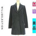 【4/15値下げ】【中古】【古着】 ウィルセレクション WILLSELECTION コート アウター スカラップポケットミドル丈チェスターコート 冬物 冬 秋冬 紺色/ネイビー