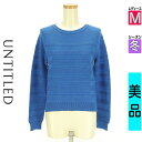 【4/15値下げ】【中古】【古着】 アンタイトル UNTITLED ニット トップス ラグランスリーブボーダー編みニット 冬物 冬 秋冬 ブルー
