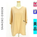 【4/15値下げ】【中古】【古着】 ロデオクラウン RODEO CROWNS Tシャツ トップス バックシャンドルマンTシャツ 夏物 春夏 オレンジ