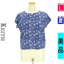 キース KEITH Tシャツ レディース 夏 半袖 紺色/ネイビー L 花柄クロップドTシャツ 【中古】【古着】【大幅値下】
