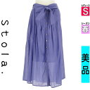【4/15値下げ】【中古】【古着】 ストラ Stola. ロングスカート マキシスカート スカート ベルト付きフロントボタンロングスカート 春物 春秋 春夏 パープル