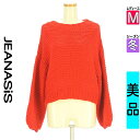 【4/23値下げ】【中古】【古着】 ジーナシス JEANASiS セーター トップス ボリューム袖ショートニットトップス 冬物 冬 秋冬 レッド
