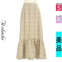 【中古】【古着】 テチチ Te chichi ロングスカート マキシスカート エスニック花柄ラップ風ロングスカート 春物 春秋 春夏 ベージュ