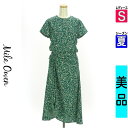 【4/23値下げ】【中古】【古着】 ミラオーウェン Mila Owen ワンピース チュニック ワンピース 花柄ドロストロングワンピース 夏物 春夏 グリーン