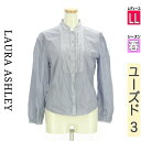 \週末限定★3000円OFFクーポン配布中/ ローラアシュレイ Laura Ashley ブラウス レディース 春 長袖 パープル LL フロントピンタックブラ...