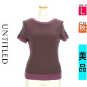 【4/23値下げ】【中古】【古着】 アンタイトル UNTITLED ニット トップス 配色ニットトップス 秋物 秋冬 春秋 パープル