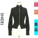 【4/23値下げ】【中古】【古着】 スナイデル Snidel カーディガン ボレロ カーディガン リブニットジップカーディガン 秋物 秋冬 春秋 ブラック