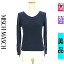 \超得★20%OFFクーポンで1320円/ ミッシュマッシュ MISCH MASCH ニット レディース 冬 長袖 紺色/ネイビー M 透かしレース切替袖リブニ...