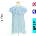 \24H限定★10%OFFクーポンで801円/ シェトワ Chez toi ブラウス レディース 夏 ノースリーブ 水色/ライトブルー M ティアードフリルブラ...