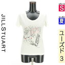 【4/23値下げ】【中古】【古着】 ジルスチュアート JILLSTUART Tシャツ トップス プリントTシャツ 夏物 春夏 ホワイト
