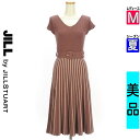 【4/23値下げ】【中古】【古着】 ジルバイジルスチュアート JILL by JILLSTUART ワンピース チュニック ワンピース ベルト付きストライプ膝下ワンピース 夏物 春夏 ピンク