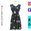 【4/23値下げ】【中古】【古着】 ウィルセレクション WILLSELECTION ワンピース チュニック ワンピース フラワー刺繍カットアウトレースワンピース 夏物 春夏 紺色/ネイビー