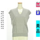 【4/23値下げ】【中古】【古着】 マッキントッシュ フィロソフィー MACKINTOSH PHILOSOPHY ニット トップス フレンチスリーブ背面シアー切替ニット 夏物 春夏 グレー