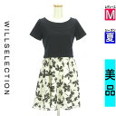 【4/23値下げ】【中古】【古着】 ウィルセレクション WILLSELECTION ワンピース チュニック ワンピース シアーチェック×花柄膝上ワンピース 夏物 春夏 ブラック