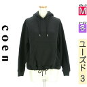 \週末限定★15%OFFクーポンで719円/ コーエン coen スウェット パーカー レディース 冬 長袖 ブラック M 裏起毛ドロストスウェットパーカー 【...