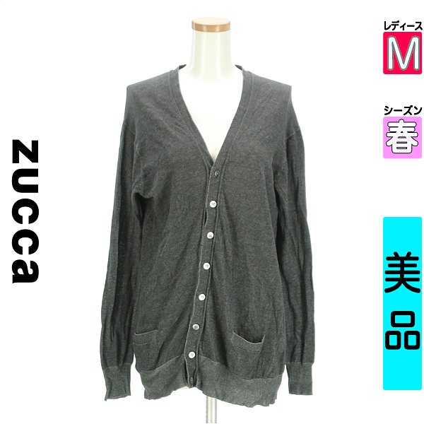 \激得★30%OFFクーポンで2079円/ ズッカ ZUCCa カーディガン ボレロ レディース 春 グレー M 斜め釦カーディガン 【中古】【古着】【大幅値下】