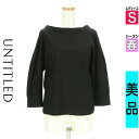 【4/23値下げ】【中古】【古着】 アンタイトル UNTITLED カットソー プルオーバー トップス デザイン袖オフスタンドポートネックプルオーバー 春物 春秋 春夏 ブラック