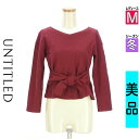 【4/23値下げ】【中古】【古着】 アンタイトル UNTITLED ニット トップス ウエストリボンウールカットソー 冬物 冬 秋冬 レッド