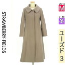 【4/23値下げ】【中古】【古着】 ストロベリーフィールズ STRAWBERRY-FIELDS コート アウター 衿付きフレアロングコート 冬物 冬 秋冬 ブラウン
