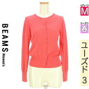 \週末限定★20%OFFクーポン/ ビームス BEAMS カーディガン ボレロ レディース 春 ピンク M コットンニットカーディガン 【中古】【古着】【セール...
