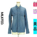 【4/23値下げ】【中古】【古着】 ミルク フェド MILKFED. カジュアルシャツ シャツ ヴィンテージデニムシャツ 春物 春秋 春夏 ブルー