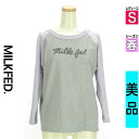 【4/23値下げ】【中古】【古着】 ミルク フェド MILKFED. Tシャツ トップス ロゴプリントラグランTシャツ 春物 春秋 春夏 パープル