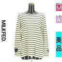 【4/23値下げ】【中古】【古着】 ミルク フェド MILKFED. カットソー プルオーバー トップス 2WAYボーダー柄プルオーバー 春物 春秋 春夏 アイボリー