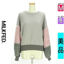 【4/23値下げ】【中古】【古着】 ミルク フェド MILKFED. スウェット パーカー トップス ボリューファー袖スウェットトップス 冬物 冬 秋冬 グレー
