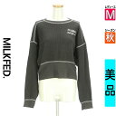 【4/23値下げ】【中古】【古着】 ミルク フェド MILKFED. スウェット パーカー トップス ワッフルスウェットトップス 秋物 秋冬 春秋 グレー