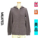 【4/23値下げ】【中古】【古着】 ミルク フェド MILKFED. スウェット パーカー トップス バックロゴダブルジップパーカー 秋物 秋冬 春秋 紺色/ネイビー