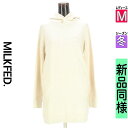 【4/23値下げ】【中古】【古着】 ミルク フェド MILKFED. スウェット パーカー トップス ミニラメロゴ刺繍ロングパーカー 冬物 冬 秋冬 アイボリー