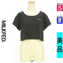 【4/23値下げ】【中古】【古着】 ミルク フェド MILKFED. Tシャツ トップス バックリボンショート丈Tシャツ 夏物 春夏 ブラック