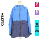 【4/23値下げ】【中古】【古着】 ミルク フェド MILKFED. ブルゾン スタジャン アウター 裏起毛配色ウィンドブレーカー 冬物 冬 秋冬 ブルー