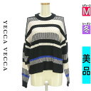 \超得★20%OFFクーポンで2288円/ イェッカヴェッカ YECCA VECCA ニット レディース 冬 長袖 ブラック M 配色ボーダードルマンスリーブセ...