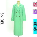 【4/23値下げ】【中古】【古着】 スナイデル Snidel コート アウター ダブルロングコート 冬物 冬 秋冬 黄緑/ライトグリーン