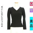 【4/23値下げ】【中古】【古着】 ウィルセレクション WILLSELECTION ニット トップス パワーショルダーリブニットトップス 冬物 冬 秋冬 ブラック