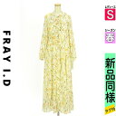 【4/23値下げ】【中古】【古着】 フレイアイディー FRAY I.D ワンピース チュニック ワンピース ラメストライプ×花柄ロングシフォンワンピース 春物 春秋 春夏 オレンジ