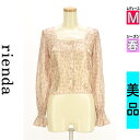 \週末限定★3000円OFFクーポン配布中/ リエンダ rienda ブラウス レディース 春 長袖 ベージュ M バックオープン光沢レオパードブラウス 【中古...