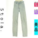 【4/23値下げ】【中古】【古着】 ストラ Stola. デニムパンツ パンツ 裏起毛スキニーデニムパンツ 冬物 冬 秋冬 水色/ライトブルー