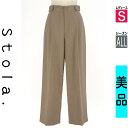 【4/23値下げ】【中古】【古着】 ストラ Stola. パンツ パンツ センタープレスワイドスラックスパンツ オールシーズン ブラウン