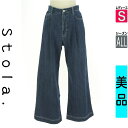 【4/23値下げ】【中古】【古着】 ストラ Stola. デニムパンツ パンツ セミワイドデニムパンツ オールシーズン 紺色/ネイビー