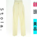 【4/23値下げ】【中古】【古着】 ストラ Stola. パンツ パンツ ベルト付きタックテーパードパンツ オールシーズン アイボリー
