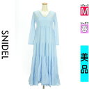 【4/23値下げ】【中古】【古着】 スナイデル Snidel ワンピース チュニック ワンピース ティアードロングニットワンピース 春物 春秋 春夏 水色/ライトブルー