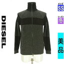 【4/23値下げ】【中古】【古着】 ディーゼル DIESEL カーディガン カーディガン ハイネックダブルジップ配色ニットカーディガン 冬物 冬 秋冬 グレー