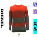 【4/23値下げ】【中古】【古着】 ディーゼル DIESEL ニット トップス モヘヤ混ふんわり配色ニットトップス 冬物 冬 秋冬 レッド