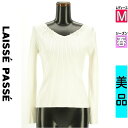 \超得★20%OFFクーポンで3344円/ レッセパッセ LAISSE PASSE ニット レディース 春 長袖 ホワイト M 刺繍入りリブニットトップス 【中...