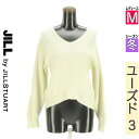 【4/23値下げ】【中古】【古着】 ジルバイジルスチュアート JILL by JILLSTUART セーター トップス レース付Vネックニットトップス 冬物 冬 秋冬 黄緑/ライトグリーン