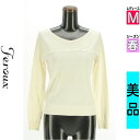 \超得★20%OFFクーポンで1232円/ フェルゥ Feroux ニット レディース 春 長袖 アイボリー M バックリボンレース付ニットトップス 【中古】【...