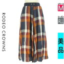 【4/23値下げ】【中古】【古着】 ロデオクラウン RODEO CROWNS ロングスカート マキシスカート スカート チェック柄ボリュームフレアロングスカート オールシーズン 紺色/ネイビー