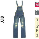 \超得★20%OFFクーポンで1496円/ スライ SLY オーバーオール サロペット レディース オールシーズン ブルー M ダメージ加工オーバーオール 【中...